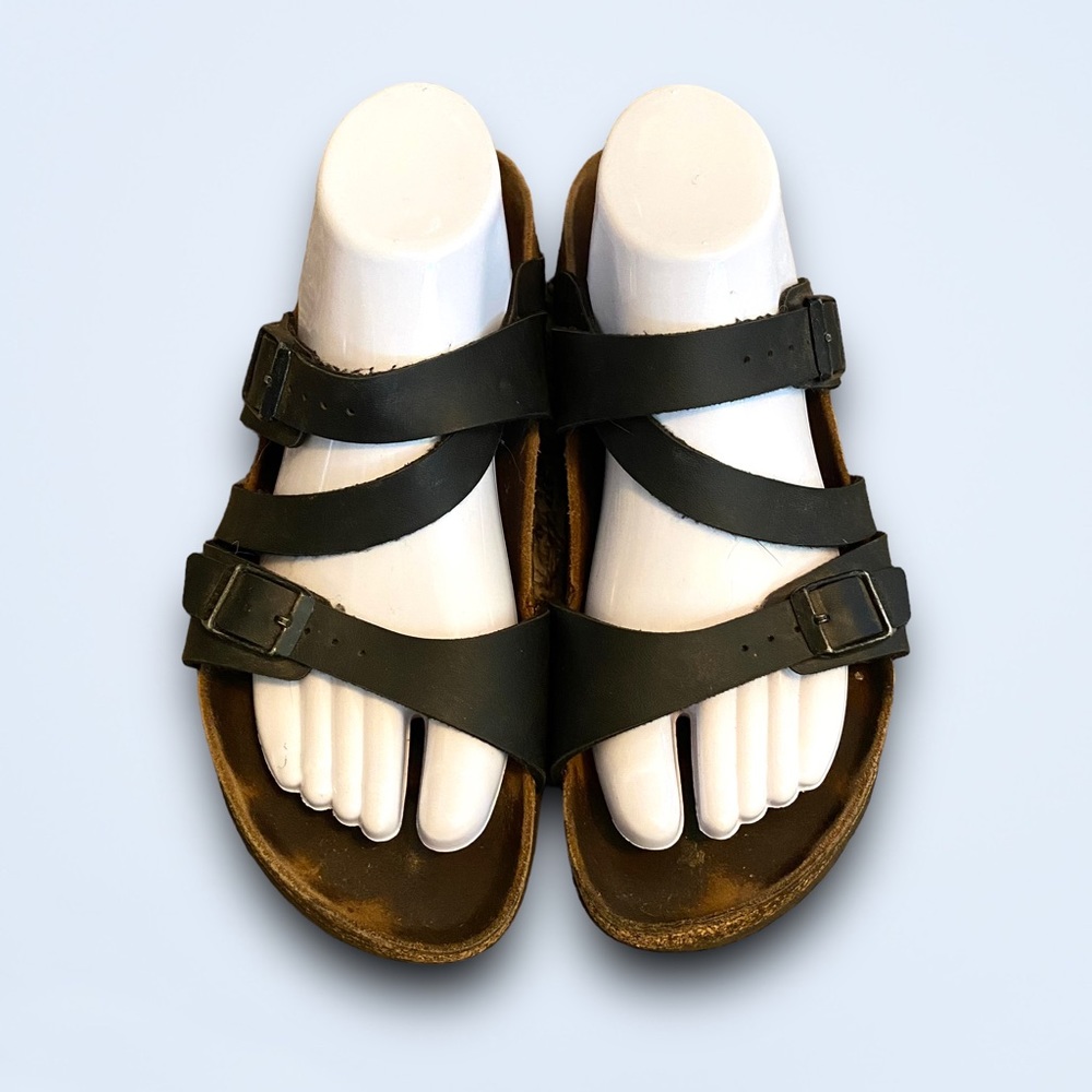 Birkenstock Salina Birko-Flor Black Sandals SZ 40